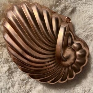 Vintage COPPER SHELL Shaped Gelatin MOLD Tin Jello Cake Pan Kitchen Decor Sea